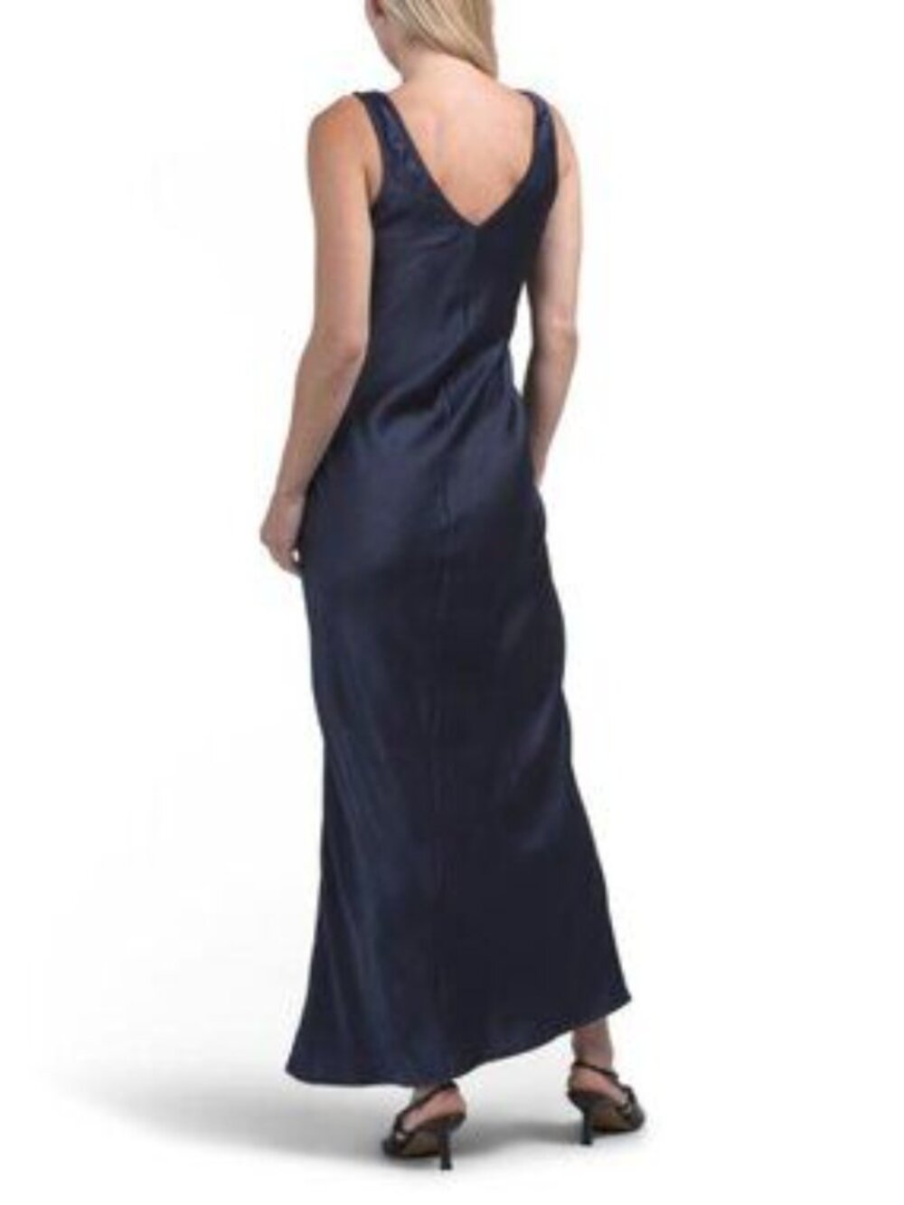 THIRTY THIRTY V-neck Lace Satin Maxi Dress - Picture 2 of 4